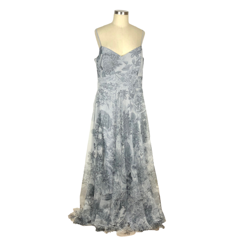After Six Gray Floral Maxi Dress